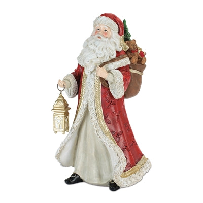 Santa w/Lantern 12”H Resin