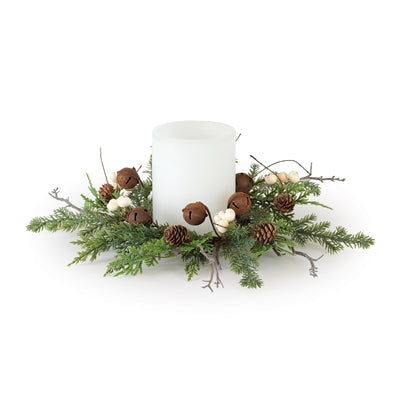 Pine w/Tallow Berry Candle Ring 12"D Plastic (Fits a 3" Candle)