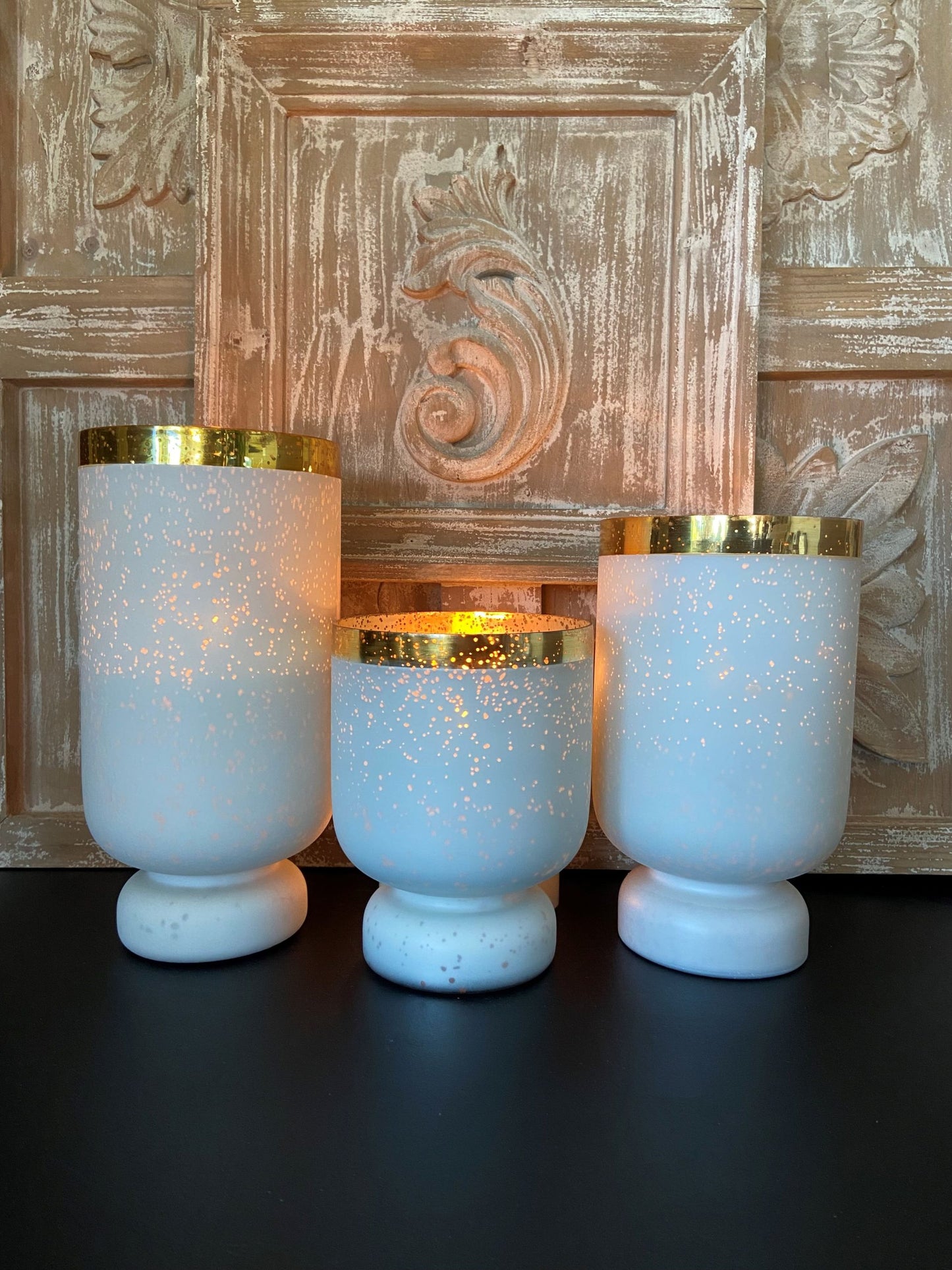 GLASS CANDLE HOLDERS