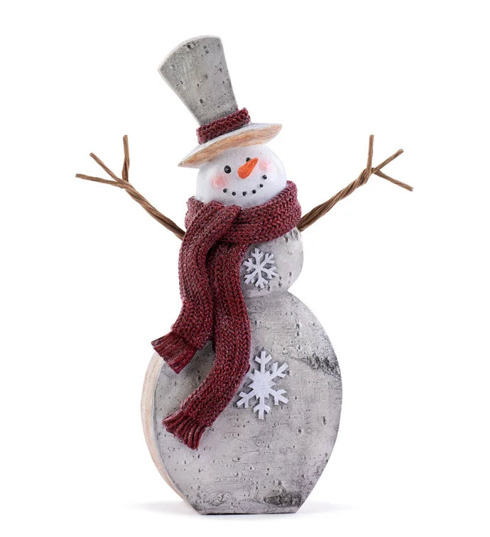Large Snowman with Red Scarf