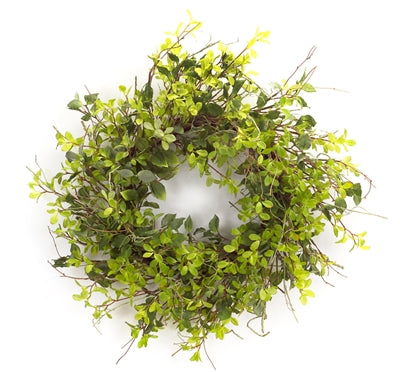 Oversized Mixed Foliage Wreath 30"D Polyester/Twig - GR