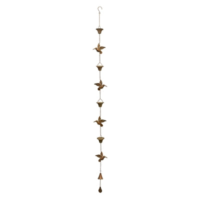 Hummingbird Rain Chain 69"L Iron