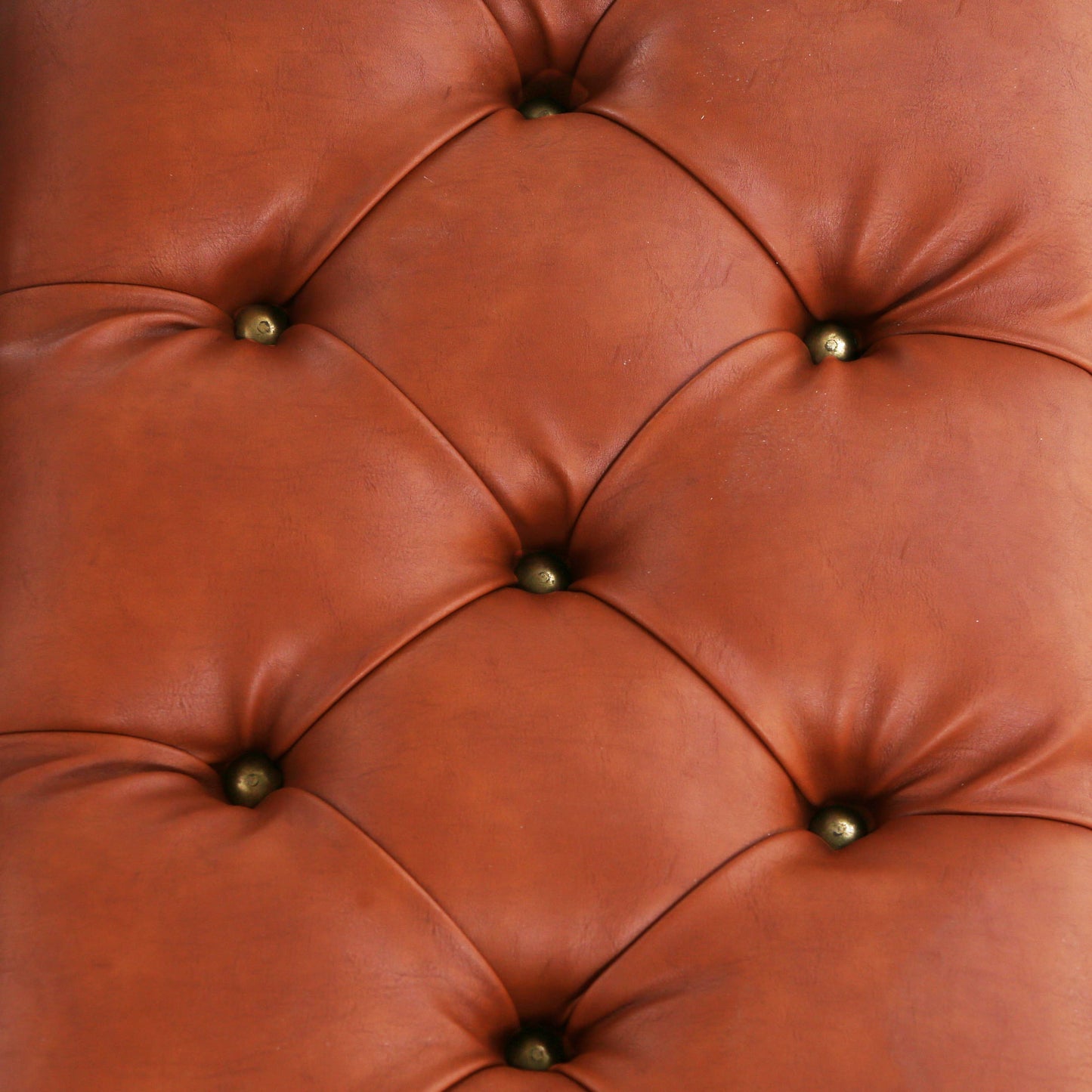 17"H Nellie Tan Tufted Faux Leather Storage Bench