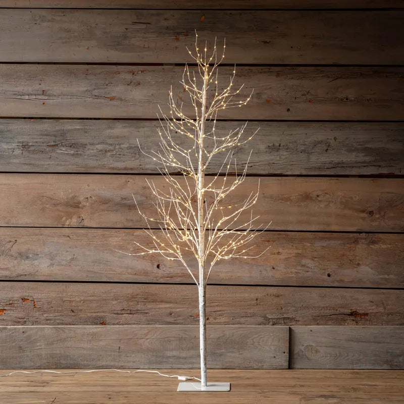 Twinkling Light Winter Birch Tree 60"