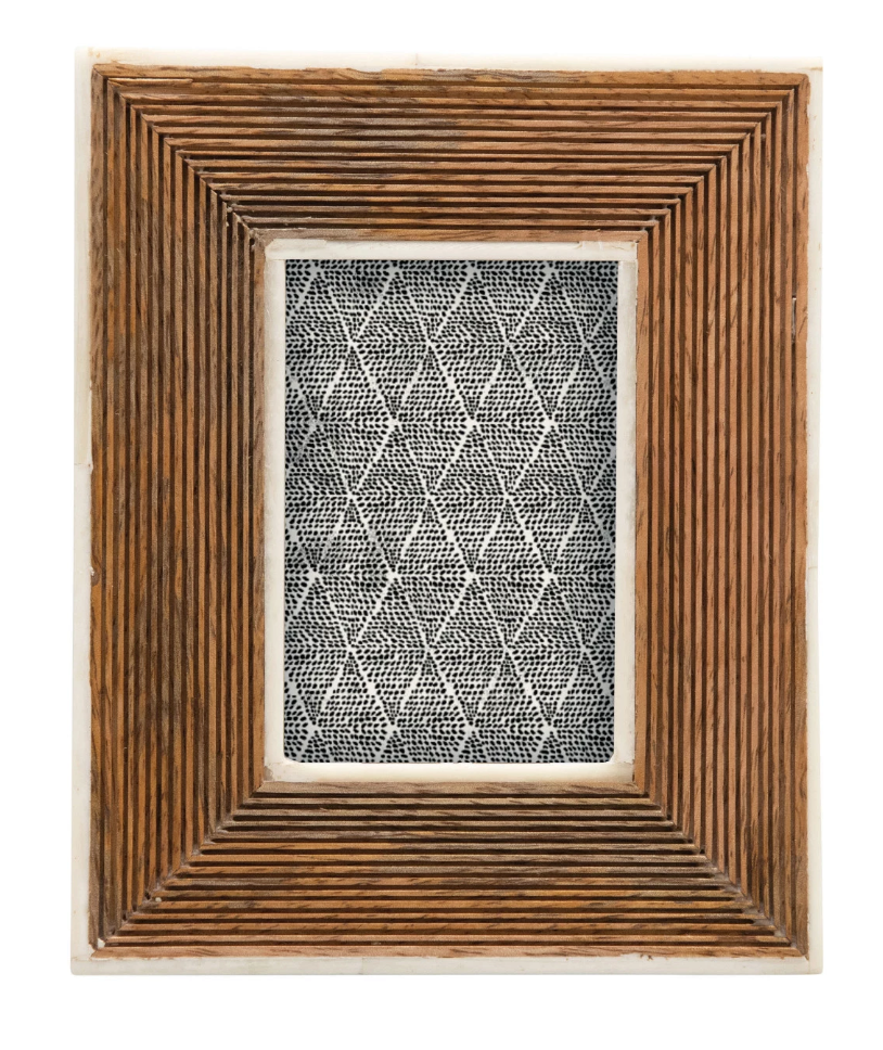 5-1/2"X4-1/2" Mango Wood & Bone Frame