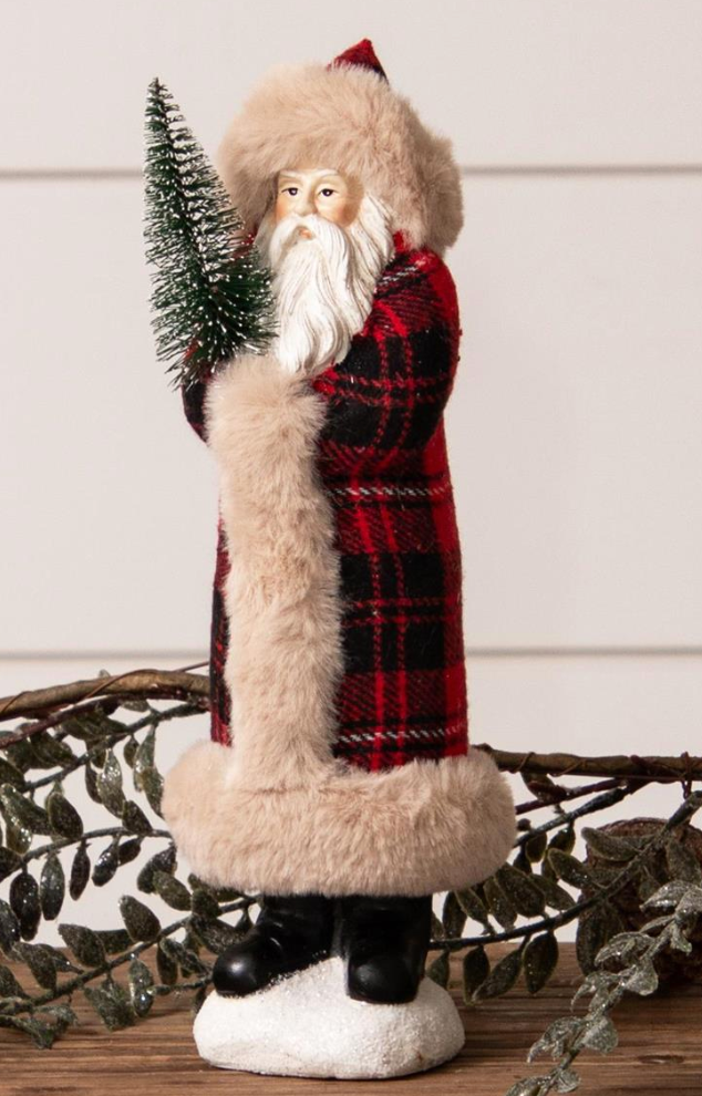 Tartan Plaid Belsnickle Santa, Medium