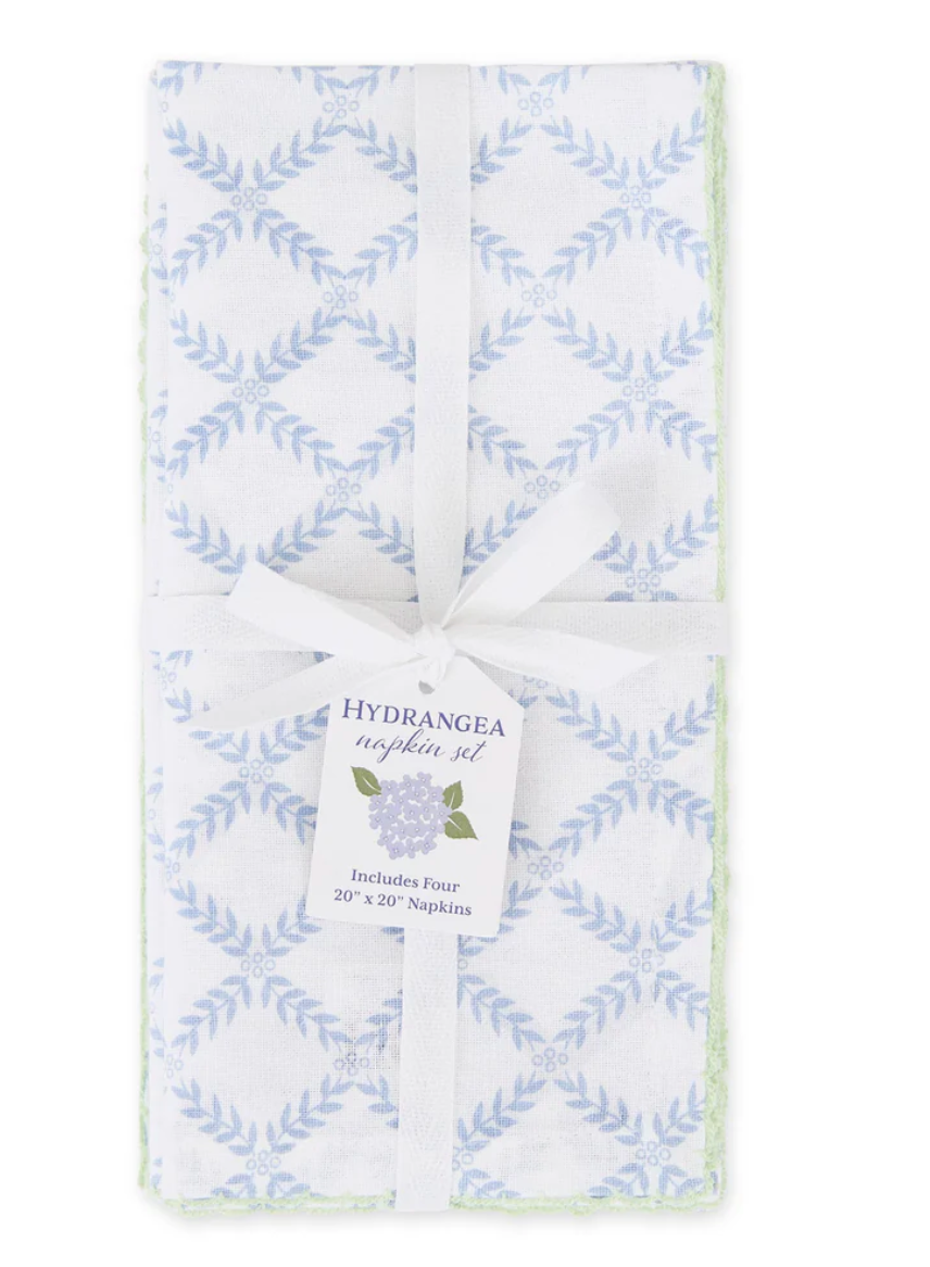 Blue Trellis Printed Napkin Set of 4