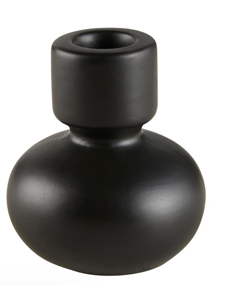 Black Round Taper Candleholder - Small