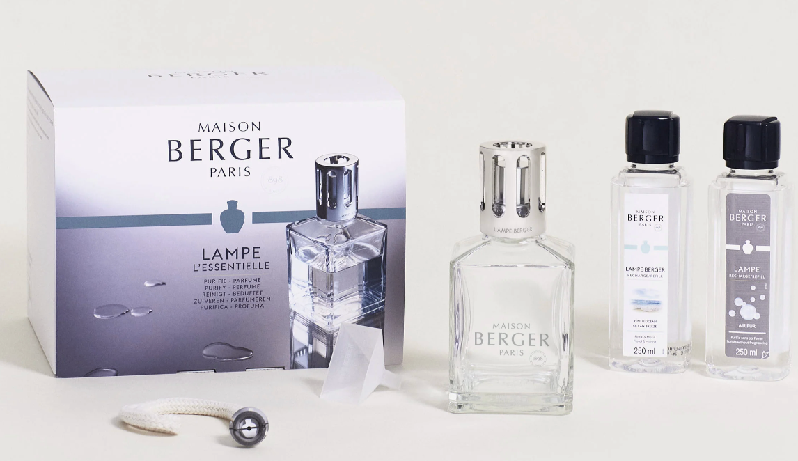 Essential Square Lamp Ritual Starter Kit with Air Pur So Neutral + Ocean Breeze -Maison Berger