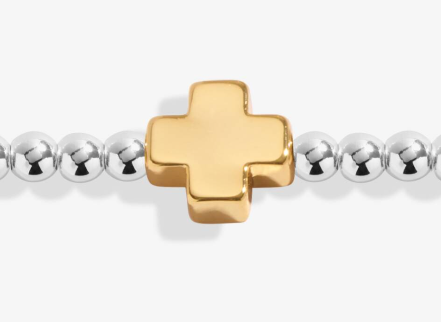 A Little 'Pray Believe Receive' Bracelet In Silver And Gold-Tone Plating