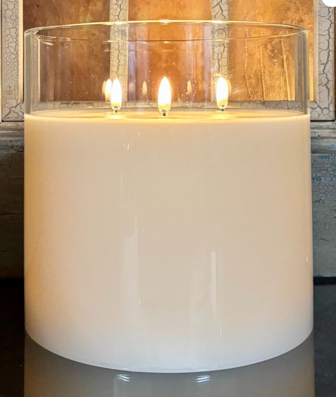 RADIANCE EMBER TRI-WICK CANDLE, SIMPLY IVORY 8X8″