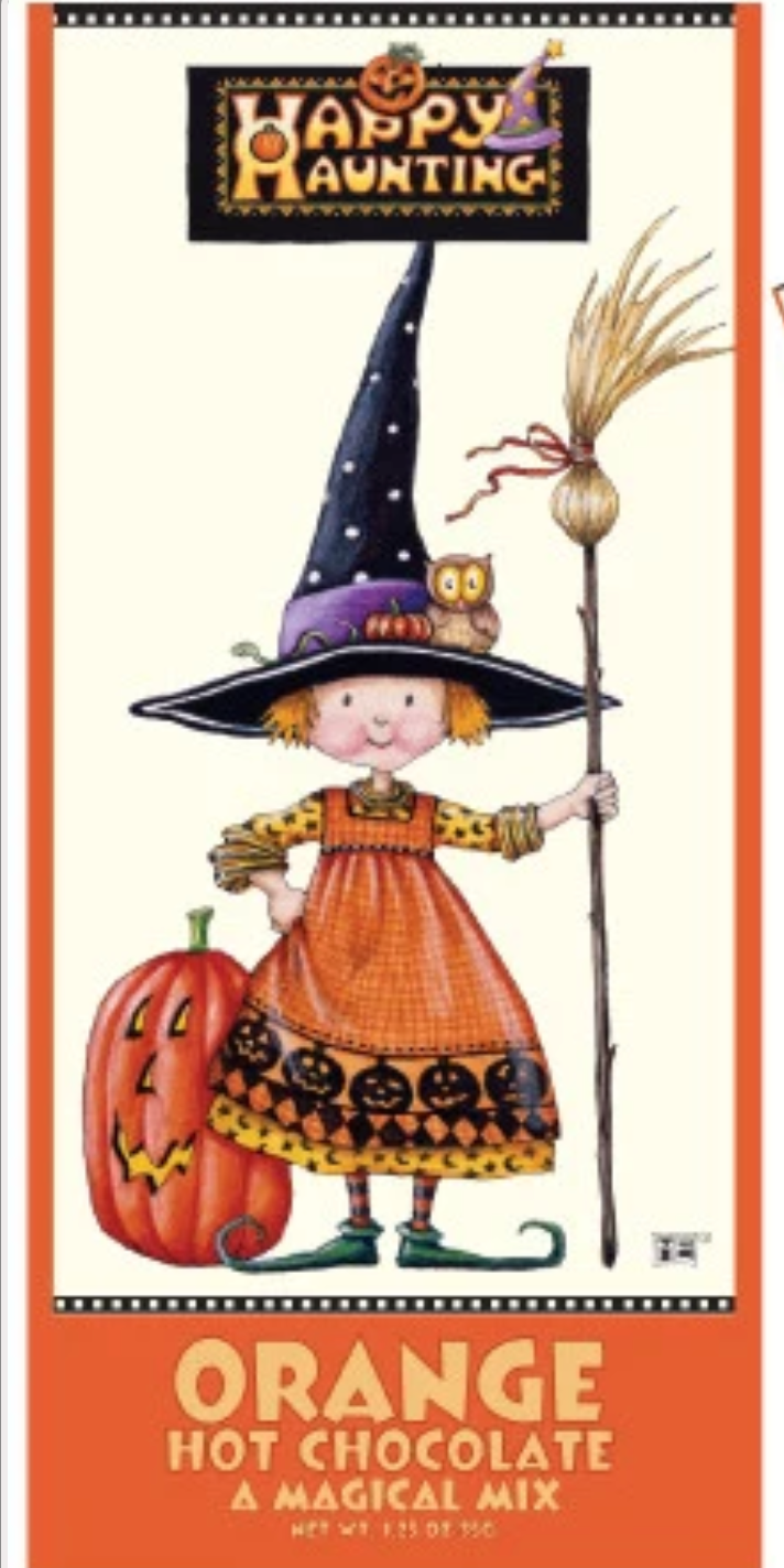 Mary Engelbreit© Halloween Happy Haunting Colorful Orange Hot Chocolate
