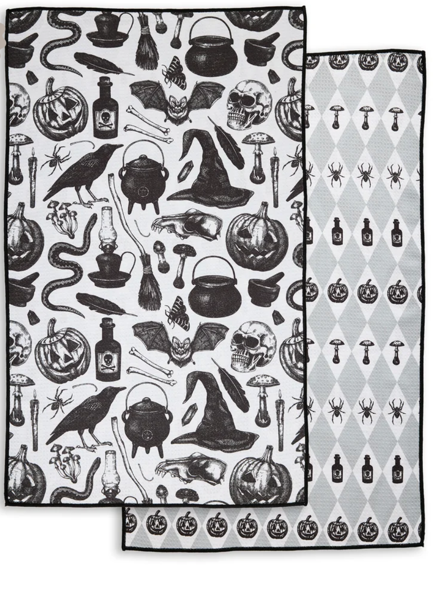 Vintage Halloween Printed Microfiber Dishtowel