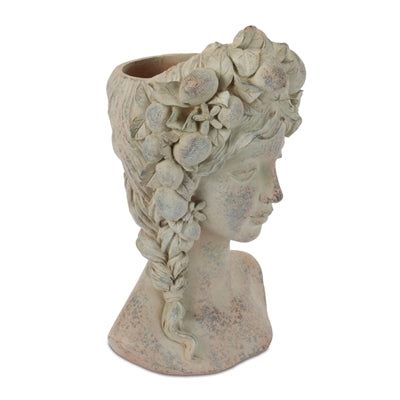Woman Bust Container 10.5”H Resin