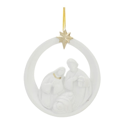 Holy Family Ornament 3.75”H Resin