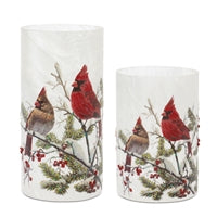 Double Cardinal Candle Holder
