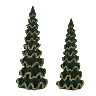 Green and Gold Wavy Trees