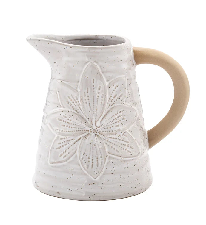 White Flower Pitcher