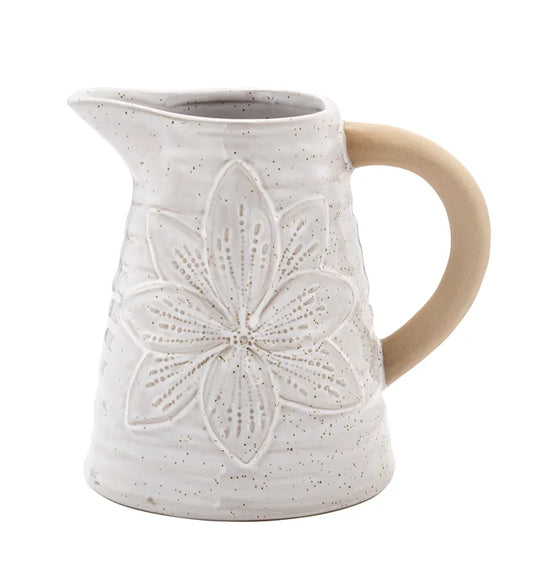 White Flower Pitcher
