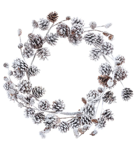 Snowy Pine Cone Wreath