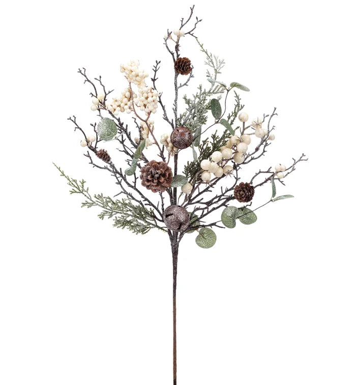 White Berry Eucalyptus Bell Spray