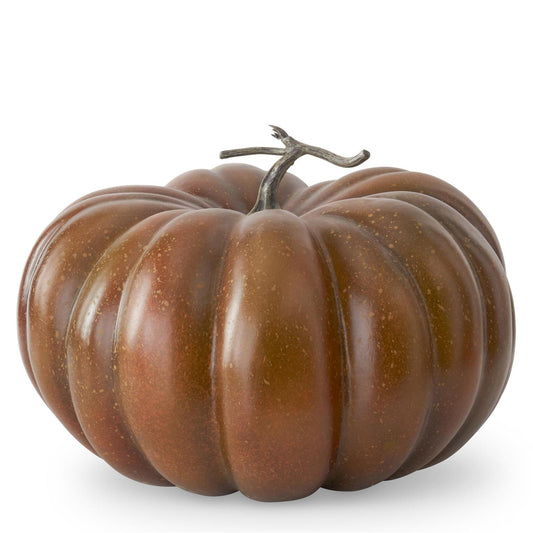12.75 Inch Orange & Green w/Light Orange Speckles Pumpkin