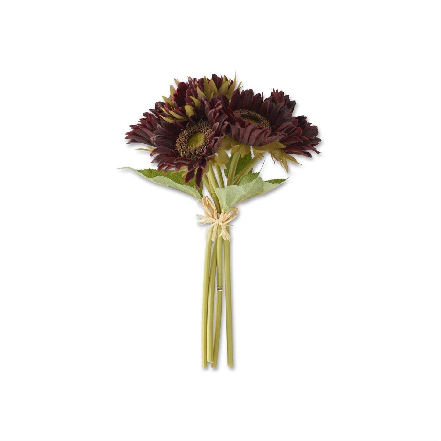 13 Inch Burgundy Real Touch Sunflower Bundle (6 Stems)