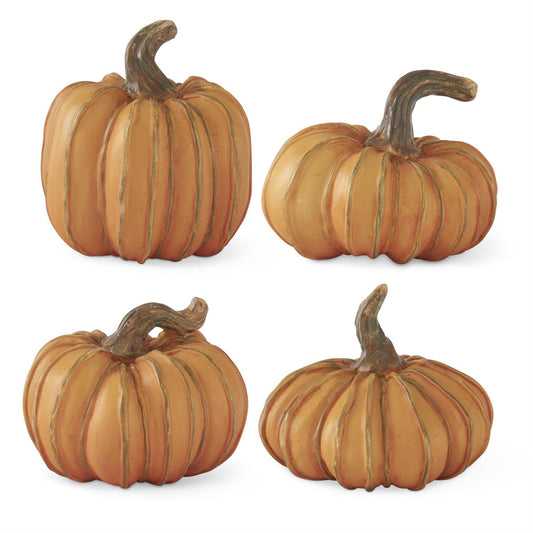 Assorted Resin Orange Filler Pumpkins (4 Styles)
