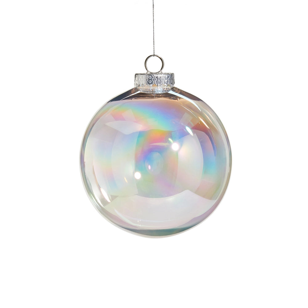 6" Clear Seamless Iridescent Ball Ornament