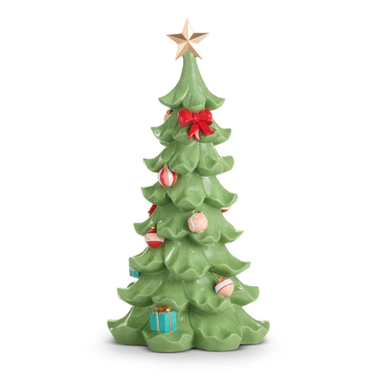 17.75" Decorated Ruffled Tree