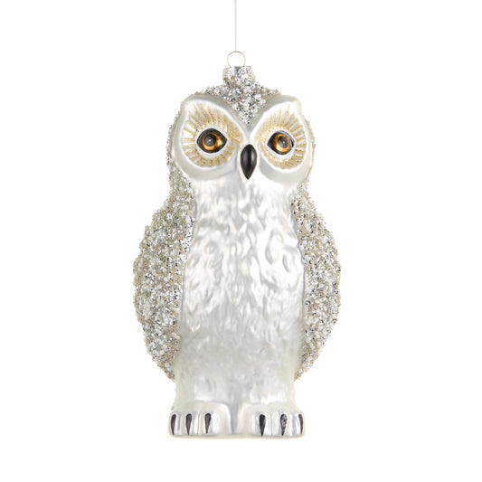 9" Snowy Winter Owl Ornament