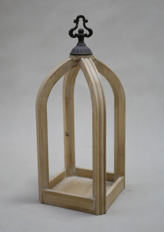 WOODEN OPEN LANTERN 8X20.5″ SM