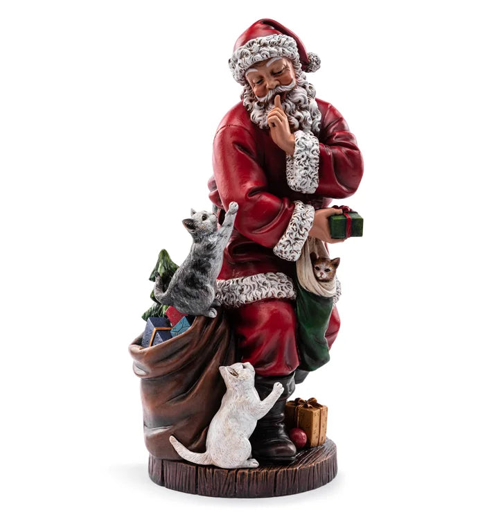 Santa Shushing Cats