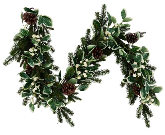 5'L Leaf/Pine/Pinecone/Berry Garland