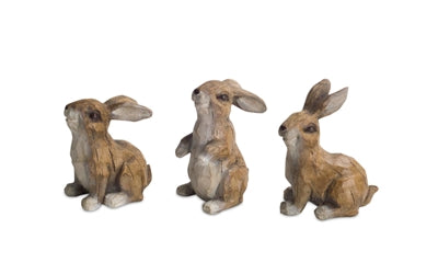 Rabbit (3 Asst) 3"H, 3.5"H  Polystone