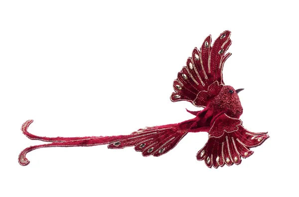 9.5"H x 7.5"W Velvet Flying Bird W/Clip