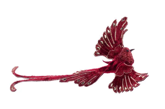 9.5"H x 7.5"W Velvet Flying Bird W/Clip