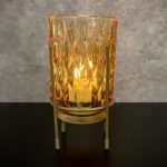 GOLDEN HOUR GLASS CANDLE HOLDER 3.5″DX7″H