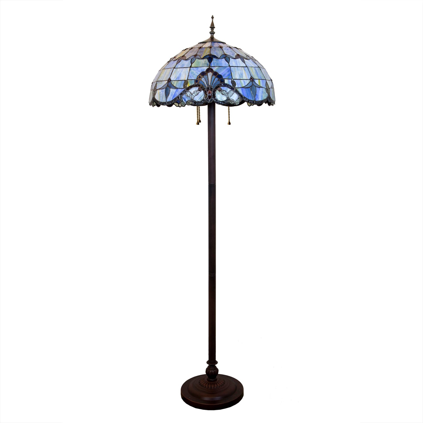 64"H Allistar Blue Stained Glass Floor Lamp