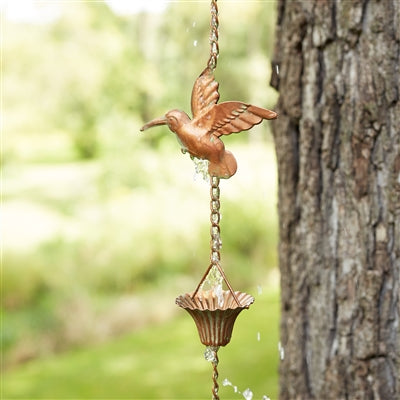 Hummingbird Rain Chain 69"L Iron