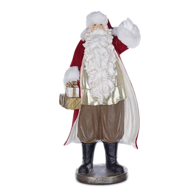 Santa w/Packages 17”H Resin