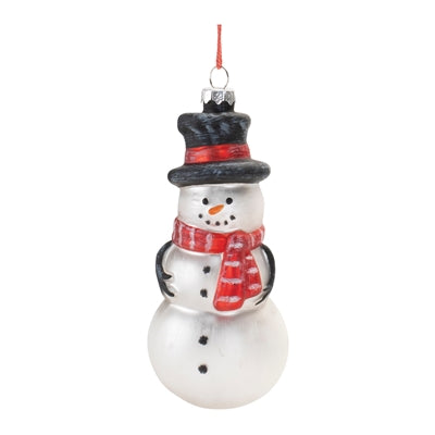 Snowman Ornament 5”H Glass