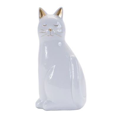 White Ceramic Cat 6"