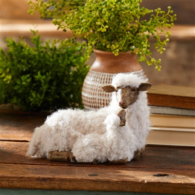 Sheep w/Lamb 9"L x 11"H Resin/Faux Fur