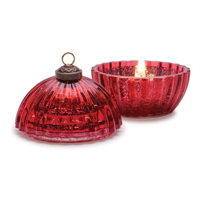 LED Ornament Candle 4"D x 4.25"H Glass 6 Hr Timer 2 AA Batteries Not Included