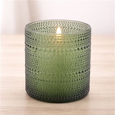 LED Votive Candle 3.5"D x 4"H Glass/Wax/Plastic 2 AA Batteries Not Included