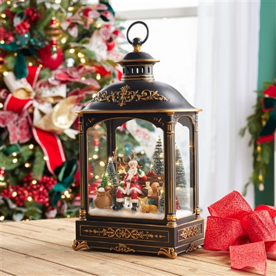 LED Lantern w/Santa and Animals 17.5”H Plastic 2 AA Batteries Not Included/USB Cord Included