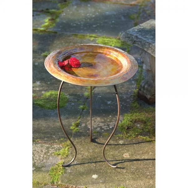 Golden Copper Plated Bird Bath