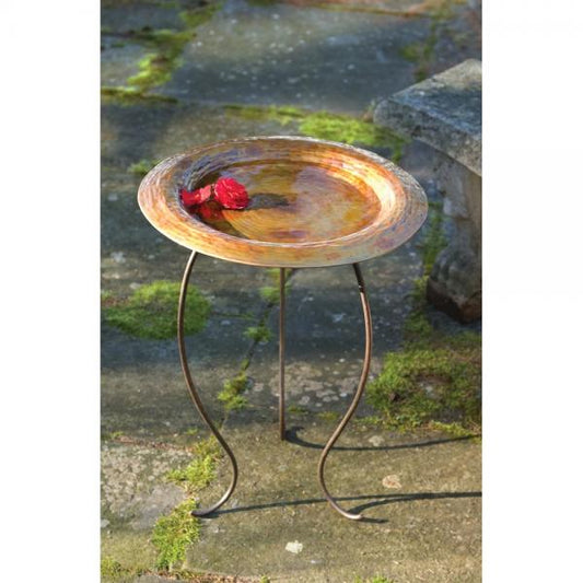 Golden Copper Plated Bird Bath