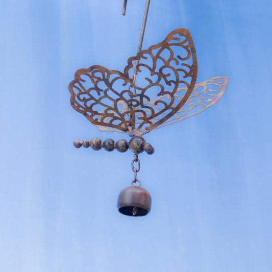 Hanging Butterfly with Bell Flamed Finish